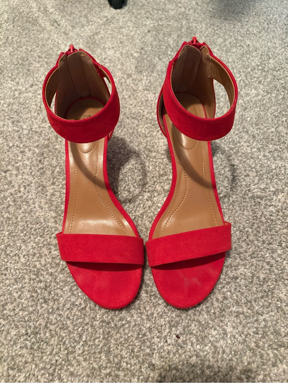 Style & Co. Red Ankle-Strap Open-Toe Heels